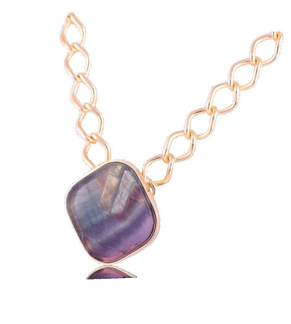 ATLANTIC AZURE NECKLACE - GOLD PLATED - FLUORITE STONE