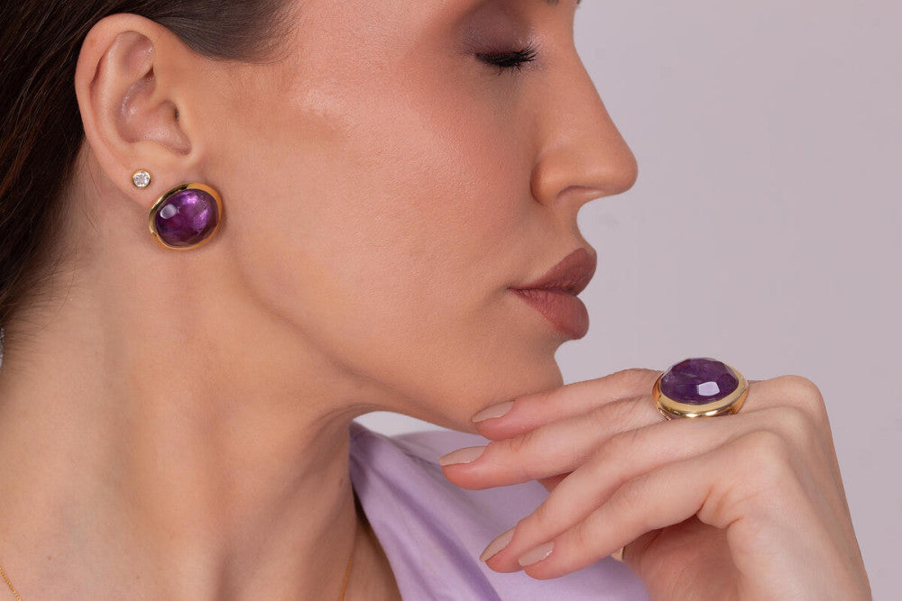 ASTORIA AURA EARRING - AMETHYST