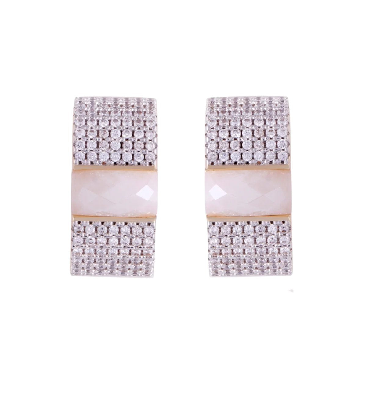 PEARLIZED DOLOMITE EARRING - GOLD PLATED