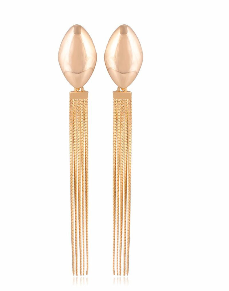 DROP EARRING WITH FRINGE OPTION - GOLD PLATED