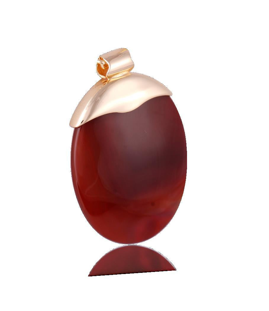 PENDANT - GOLD PLATED - RED AGATE