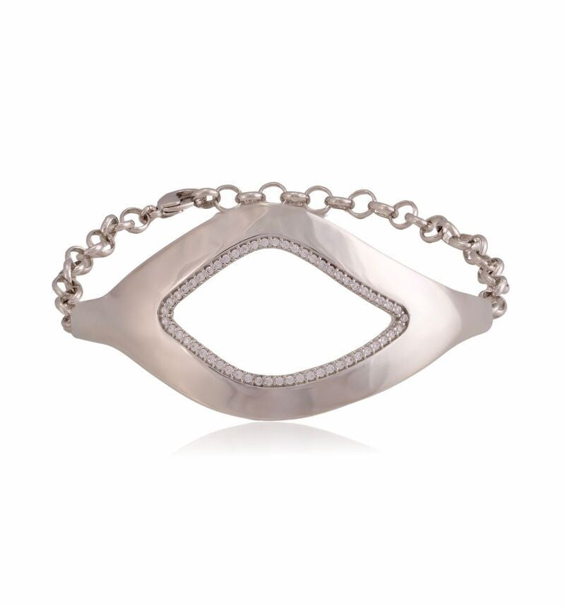 GRAND CENTRAL BRACELET - WHITE GOLD PLATED