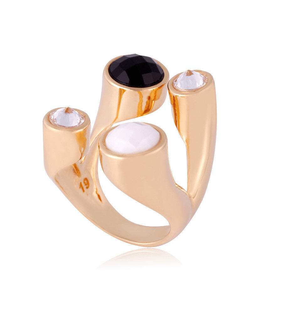 RING - GOLD PLATED - COLORFUL