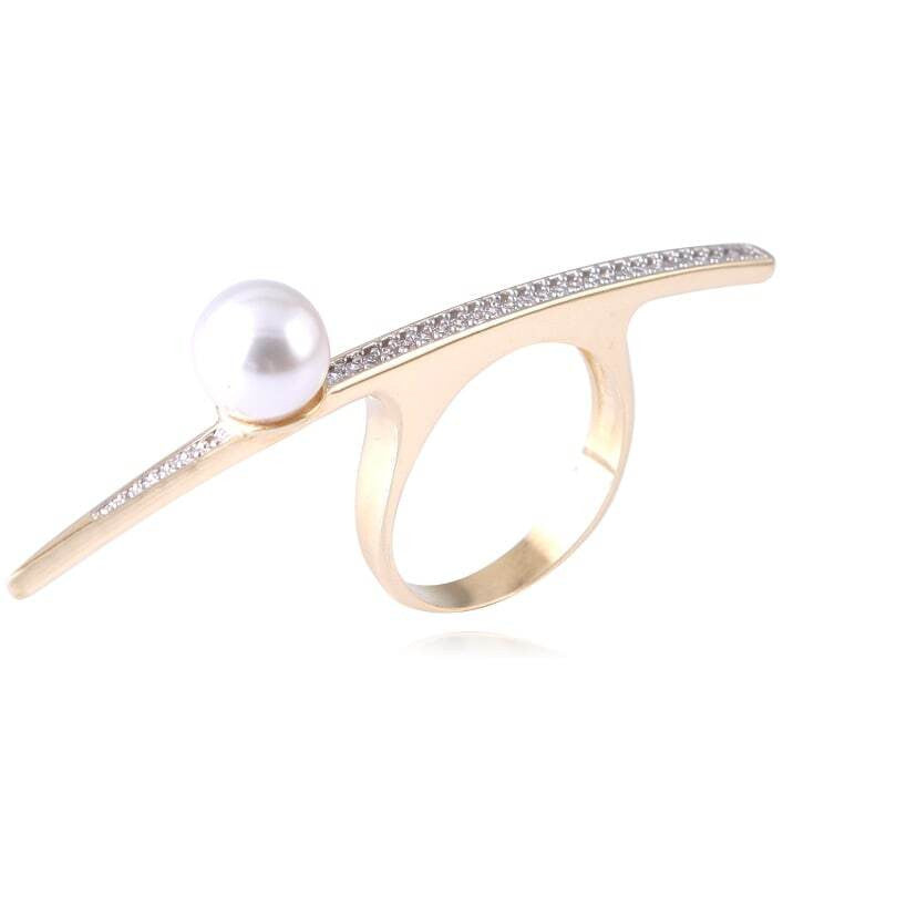 RING - GOLD PLATED - PEARL