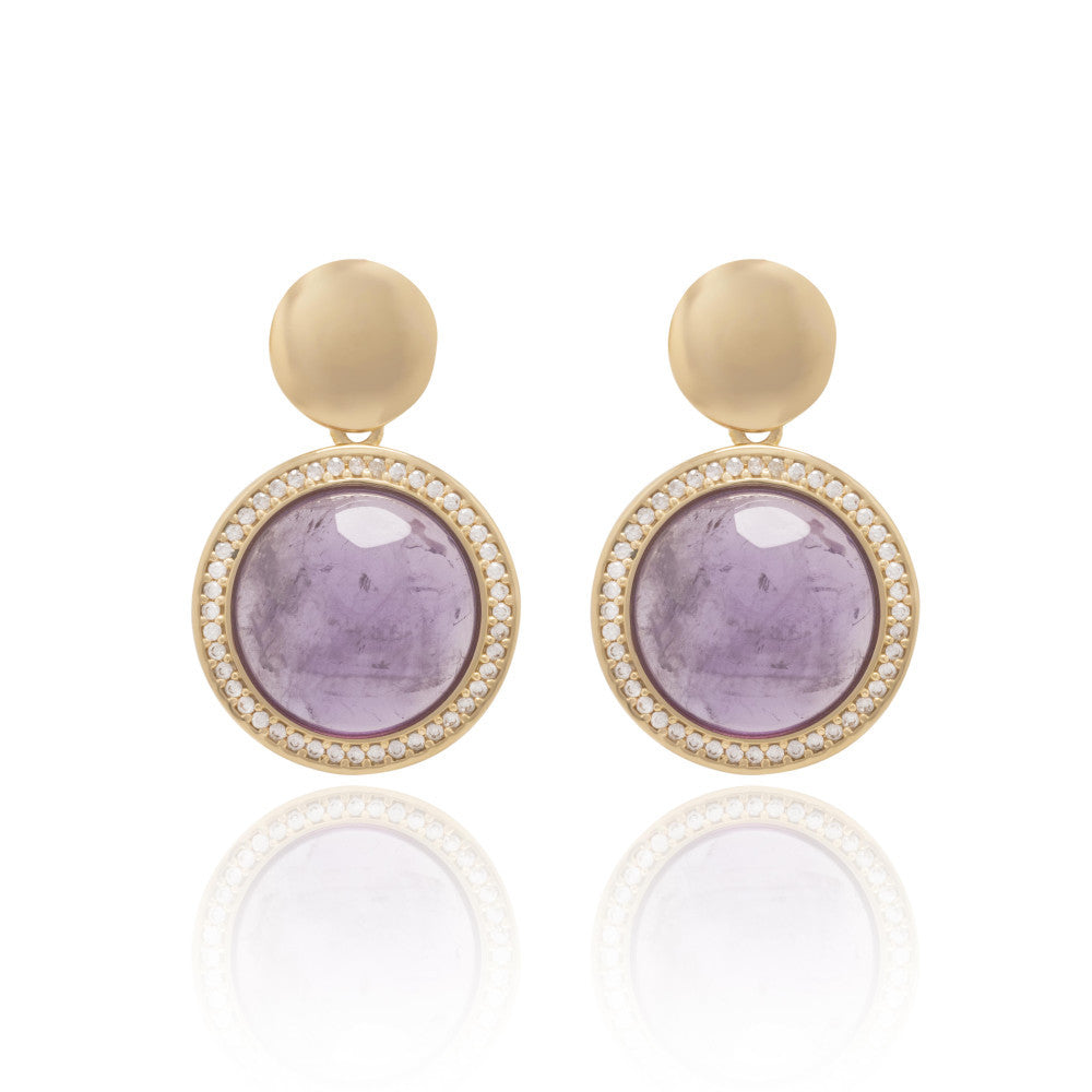 AMETHYST - EARRING - GOLD PLATED