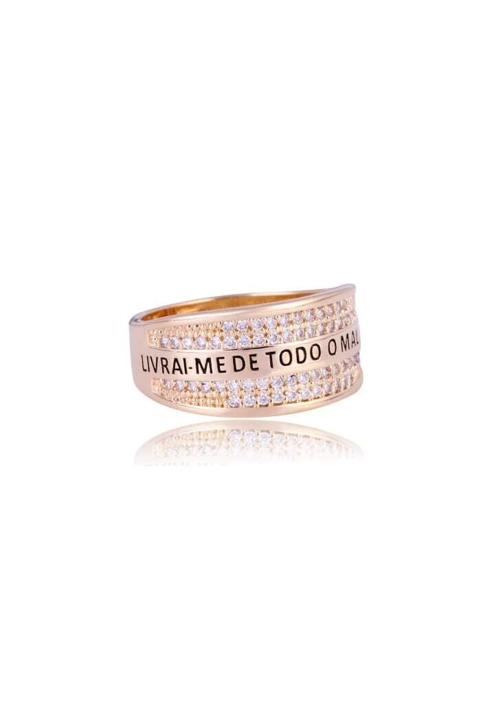 RING - GOLD PLATED - ZIRCONIA