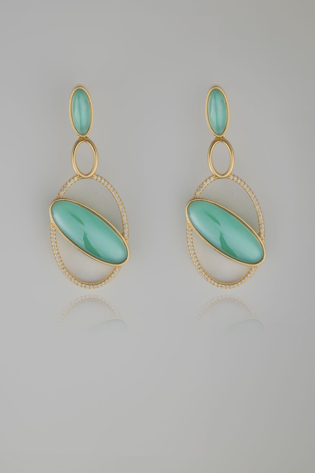 MADISON AVENUE EARRING - AQUAMARINE QUARTZ AND ZIRCONIA