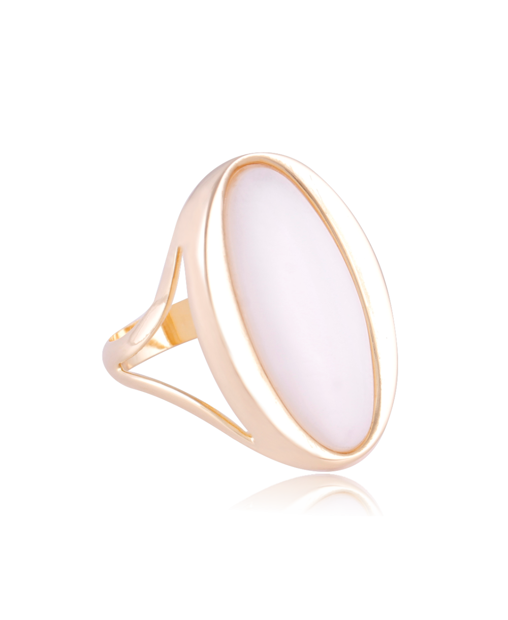 RING - GOLD PLATED - MOTHER OF PEARL