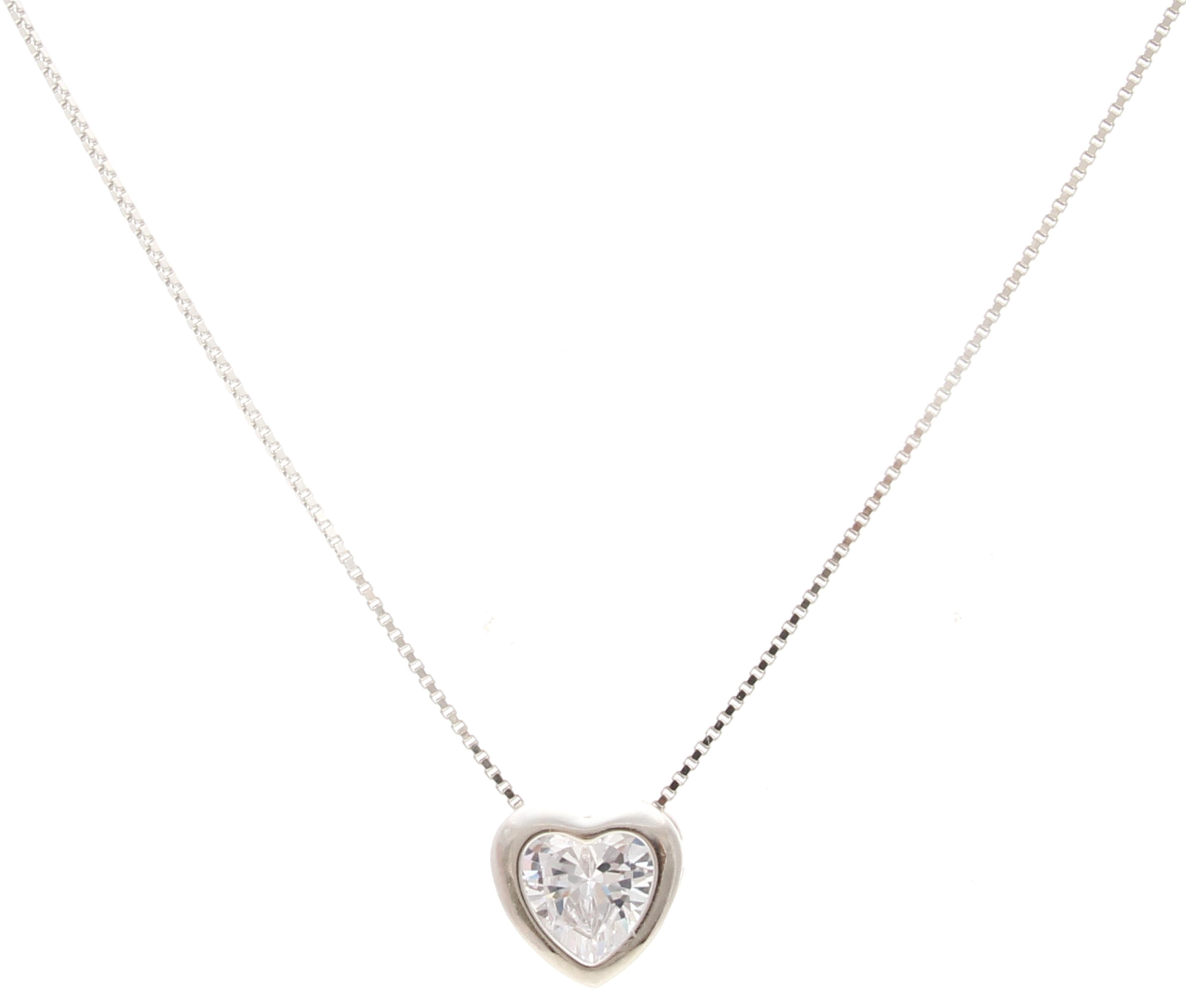 ZIRCONIA MEDIUM HEART MADISON NECKLACE