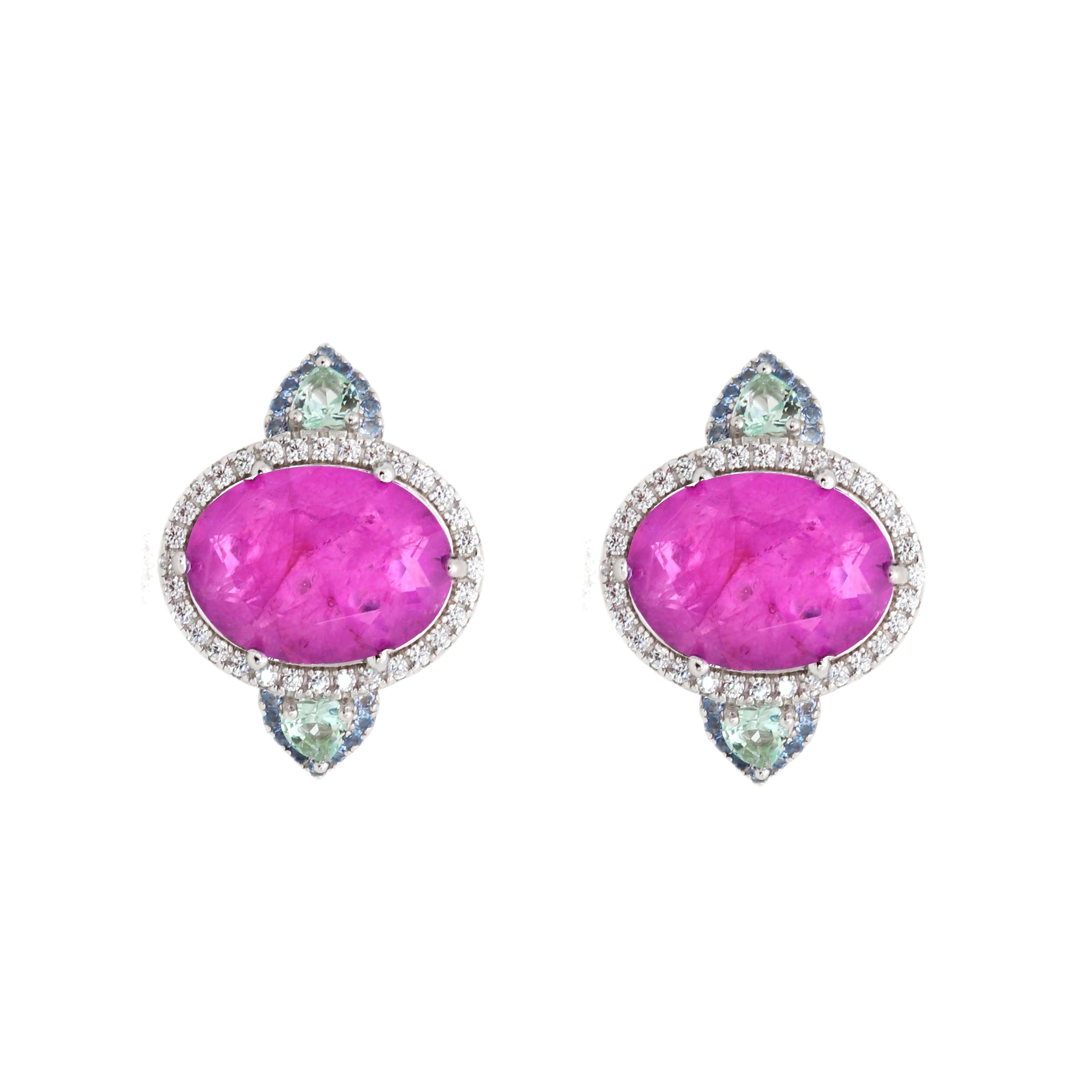 FUSION AMETHYST AND GREEN AMETHYST PATRICIA EARRING