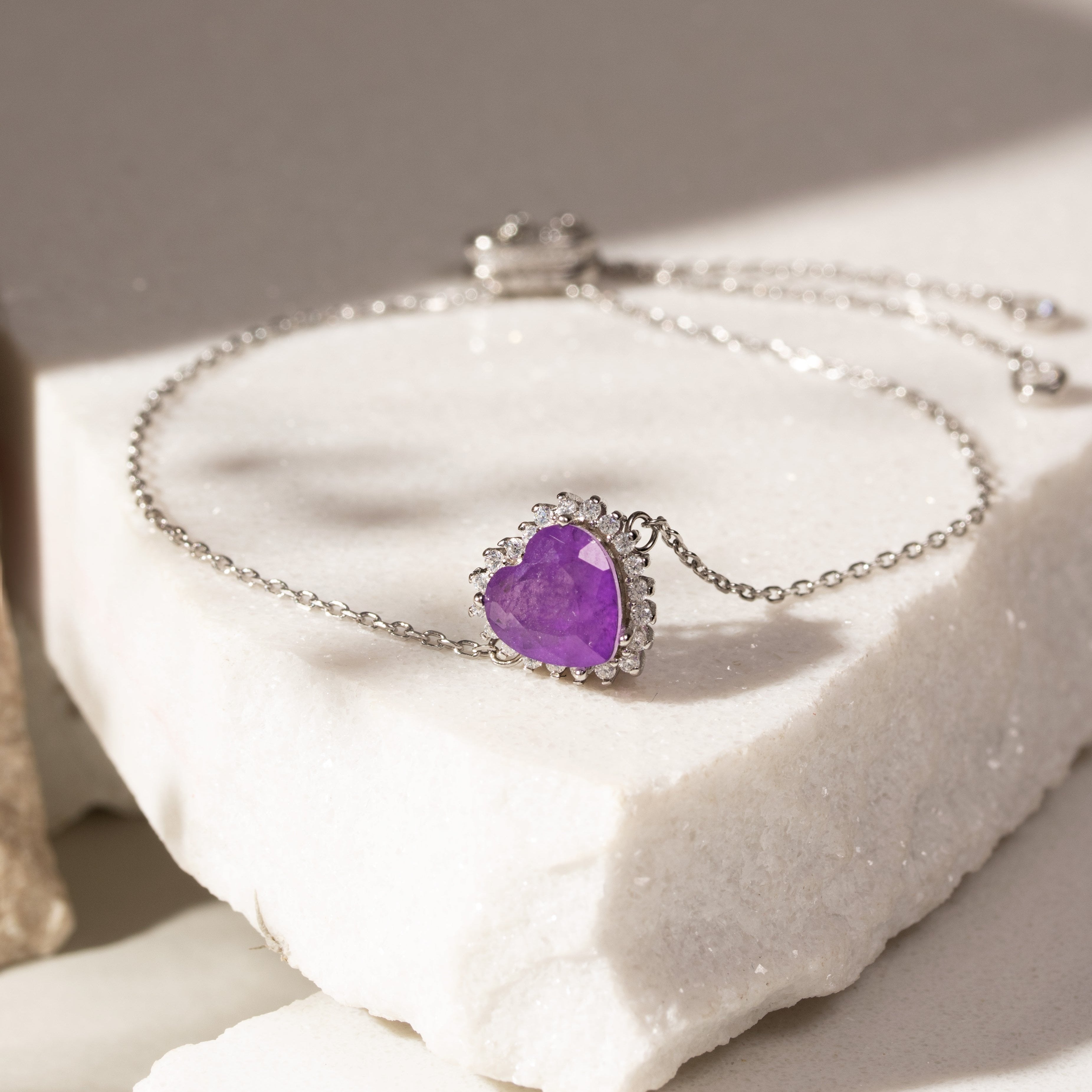 AMETHYST HEART ELIZABETH BRACELET