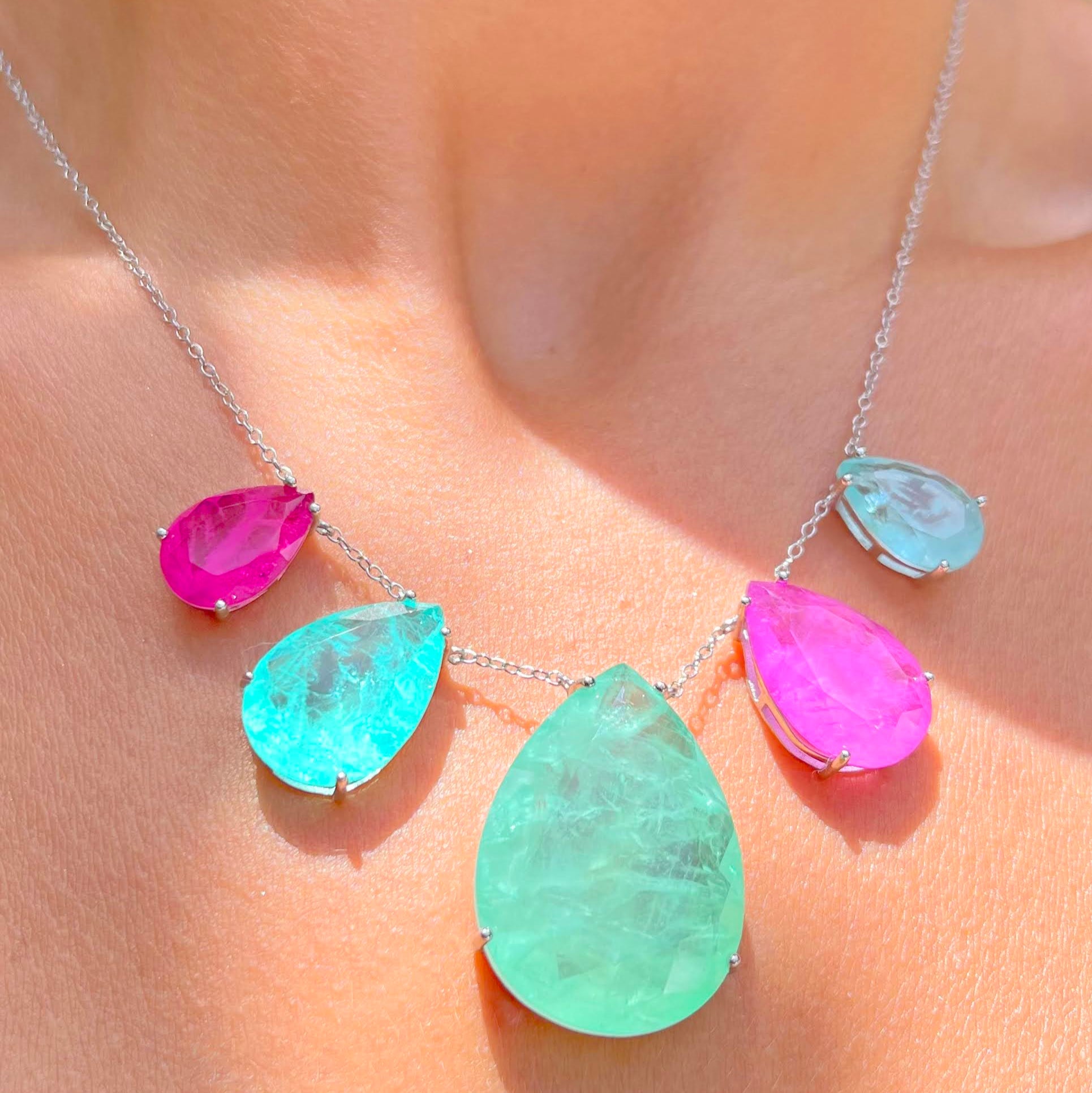 FUSION EMERALD, AMETHYST AND TOURMALINE ANGELICA NECKLACE | SILVER | 925 QUEEN | BRAINSTORM JEWELRY