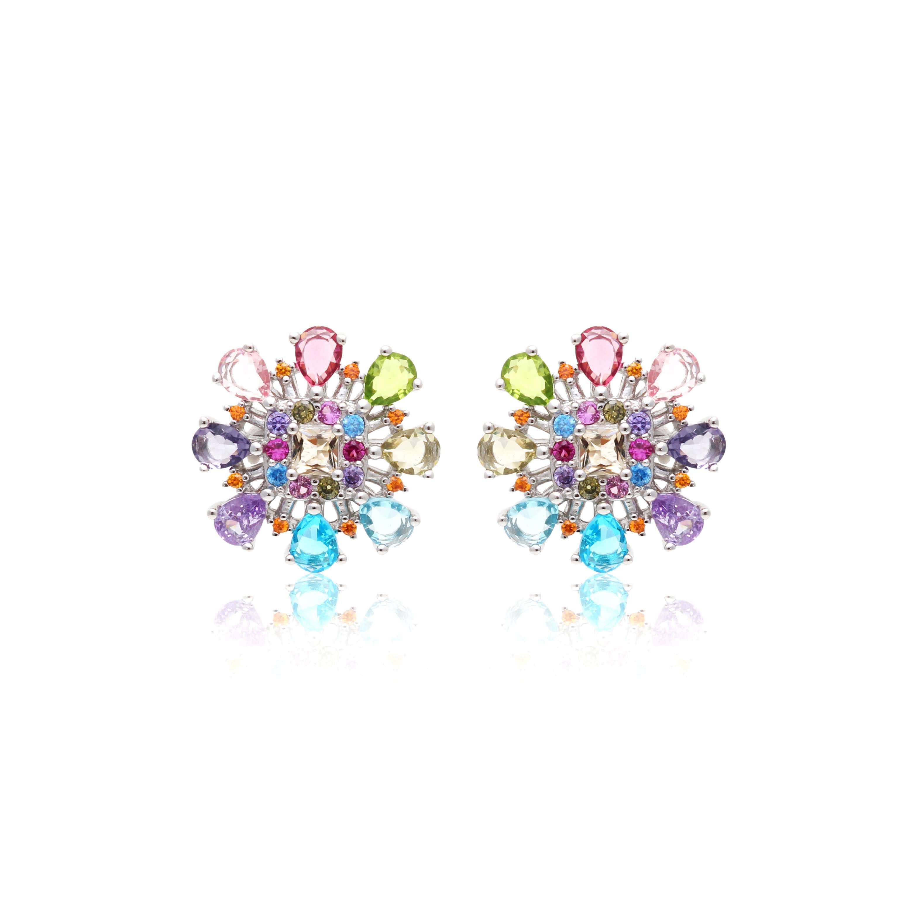 BLUE TOPAZIO AND AMETHYST MILA EARRING