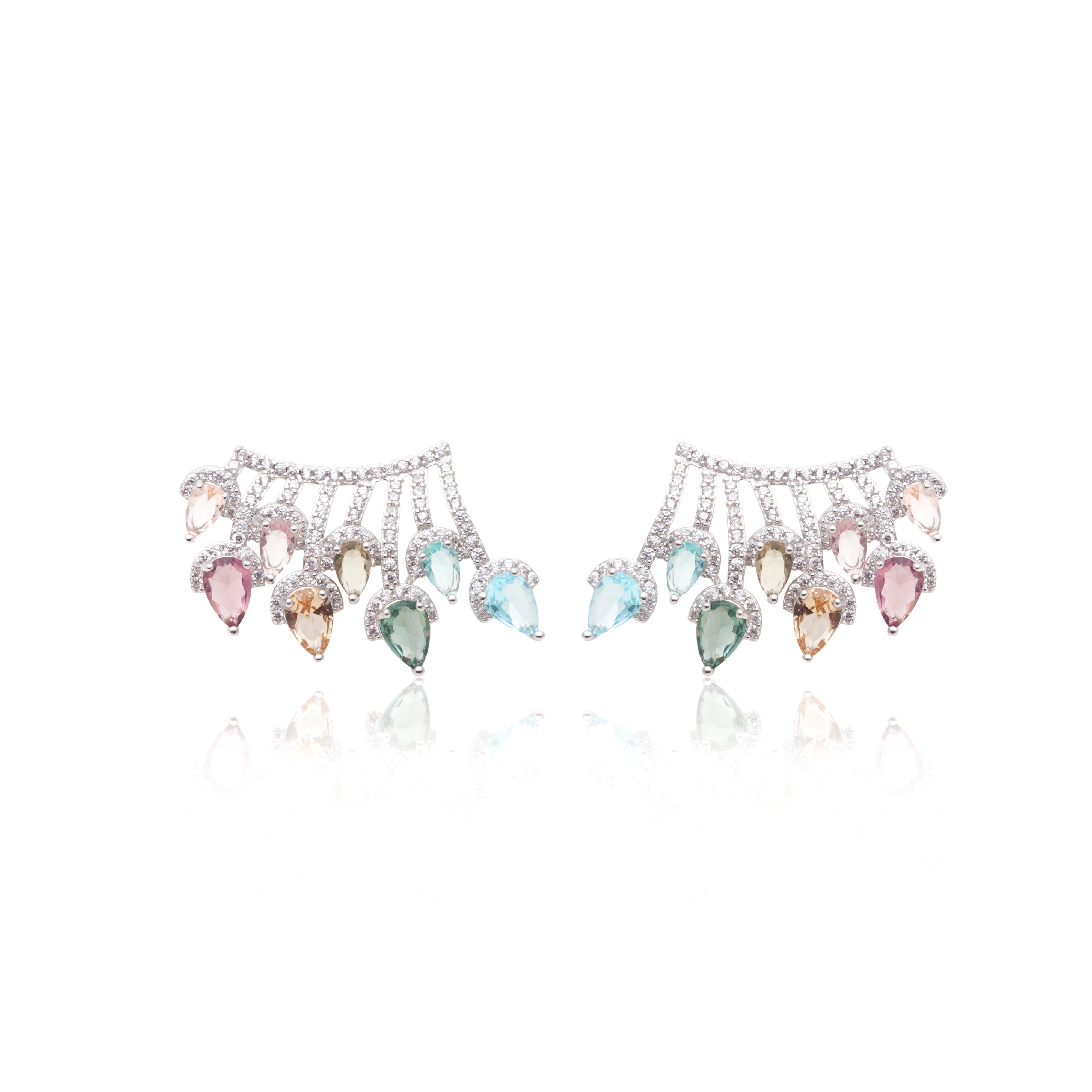 TOPAZ, AMETHYST AND MORGANITE DROP KAROL EARRING