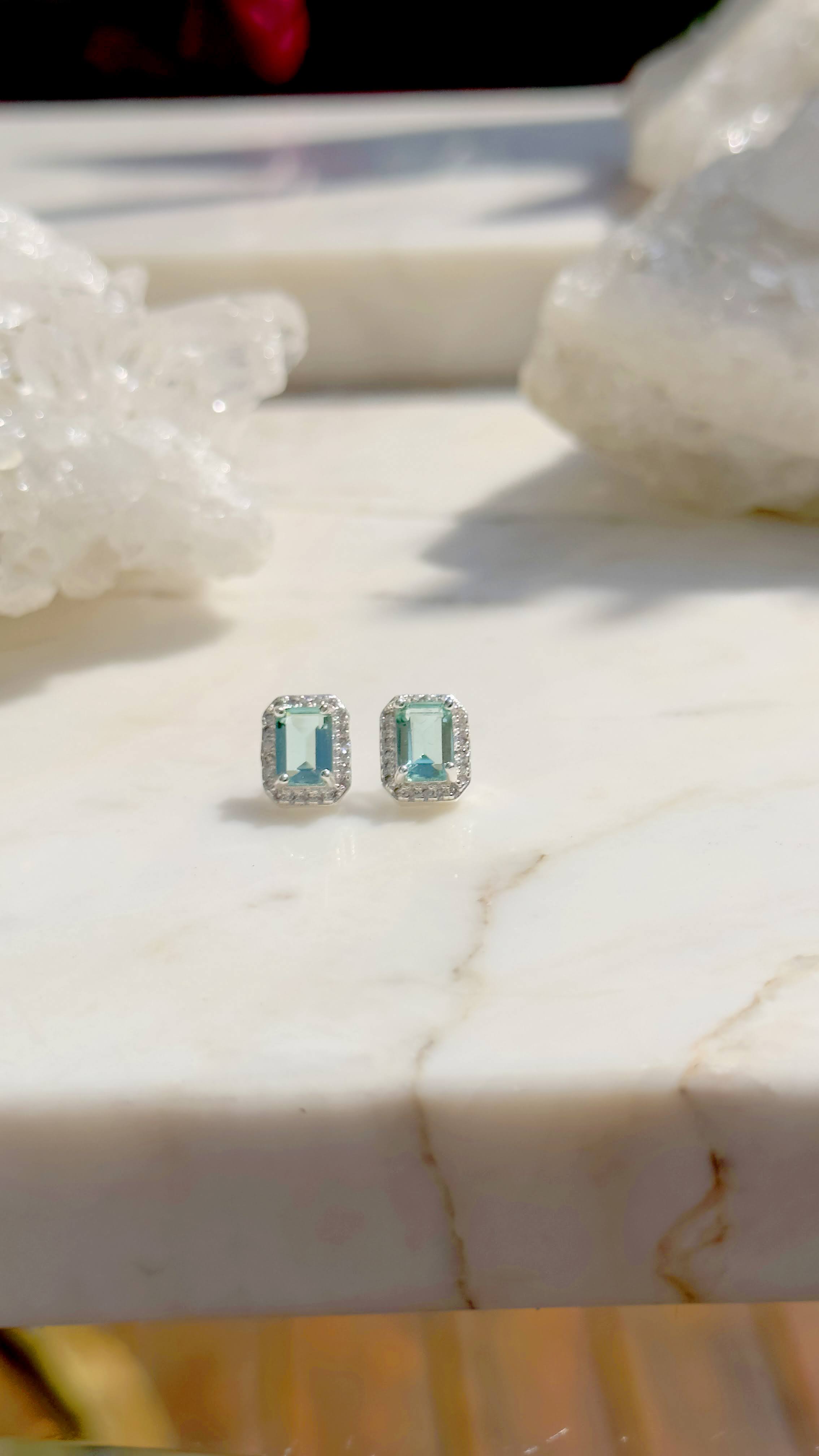 PARAIBA ZIRCONIA GISELE EARRING