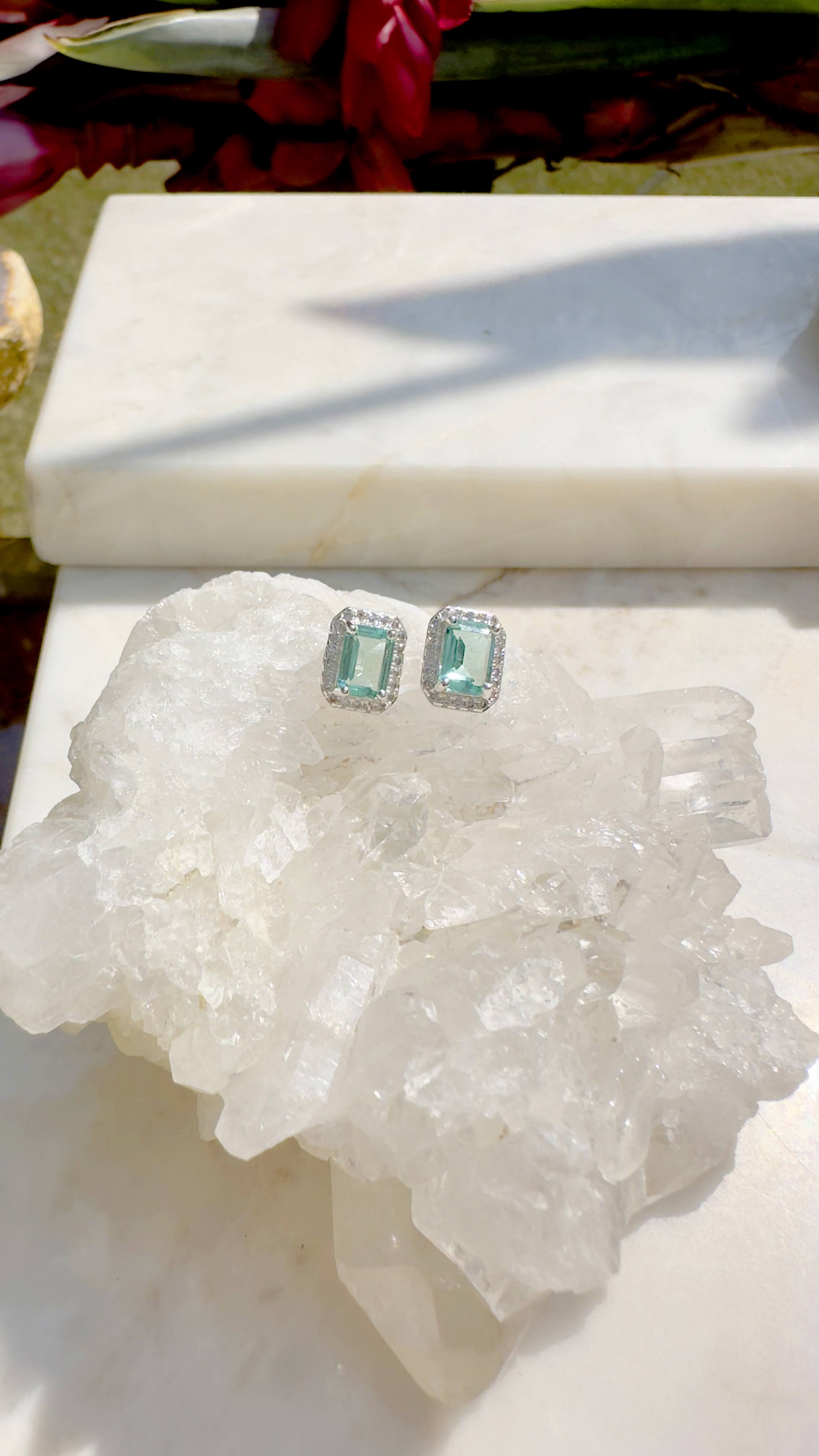 PARAIBA ZIRCONIA GISELE EARRING