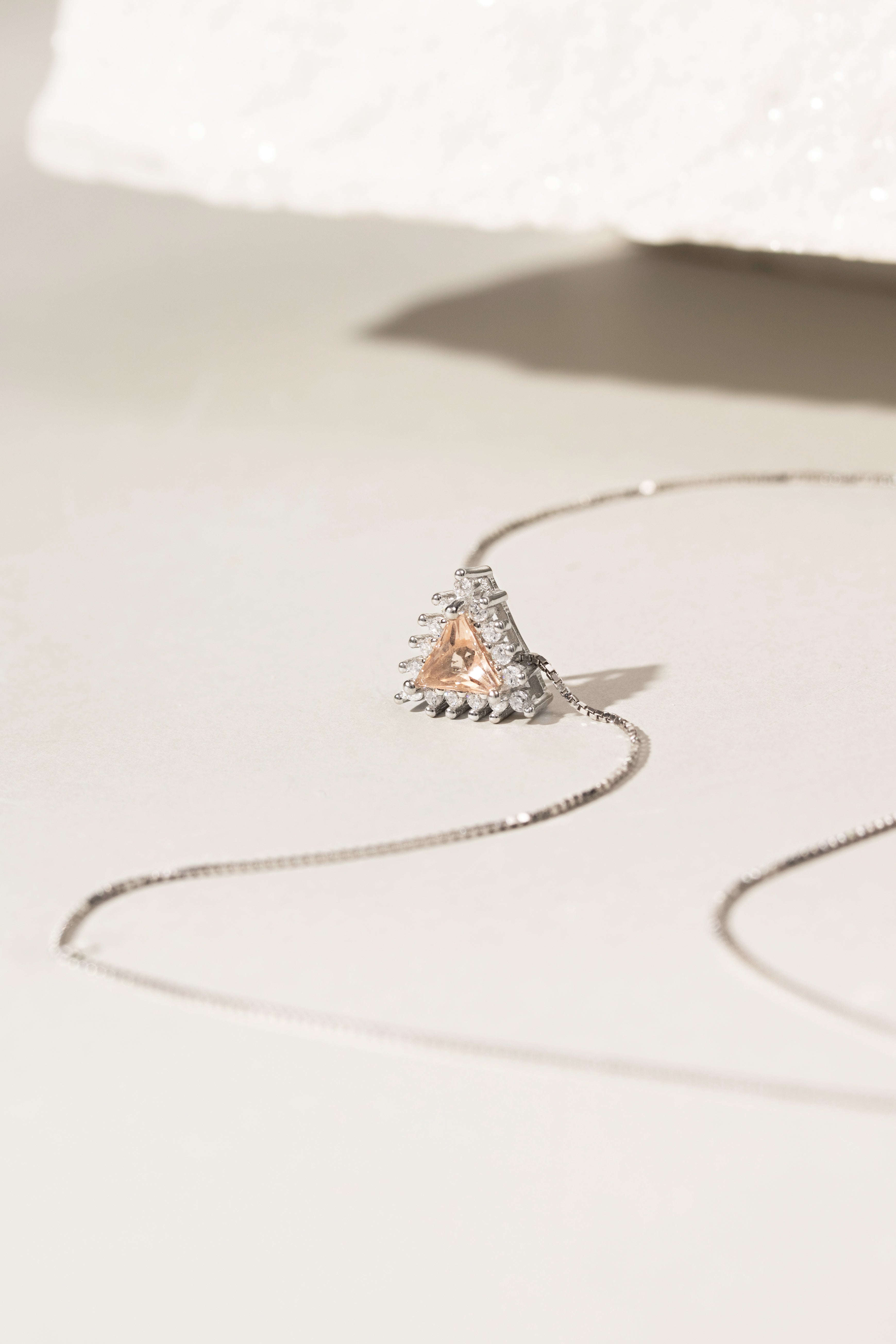 MORGANITE AND ZIRCONIA ISA NECKLACE