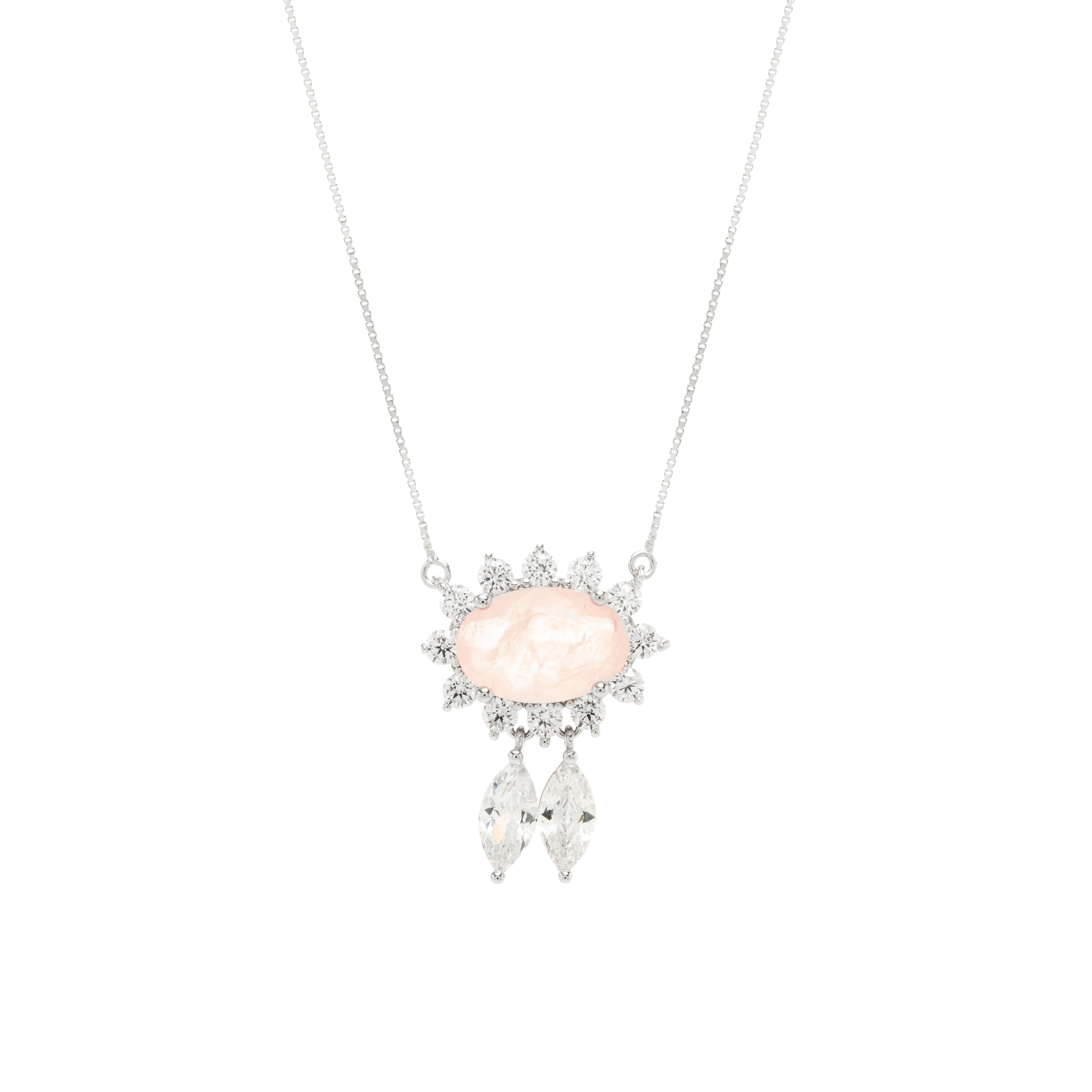 MORGANITE AND ZIRCONIA GEOVANA NECKLACE