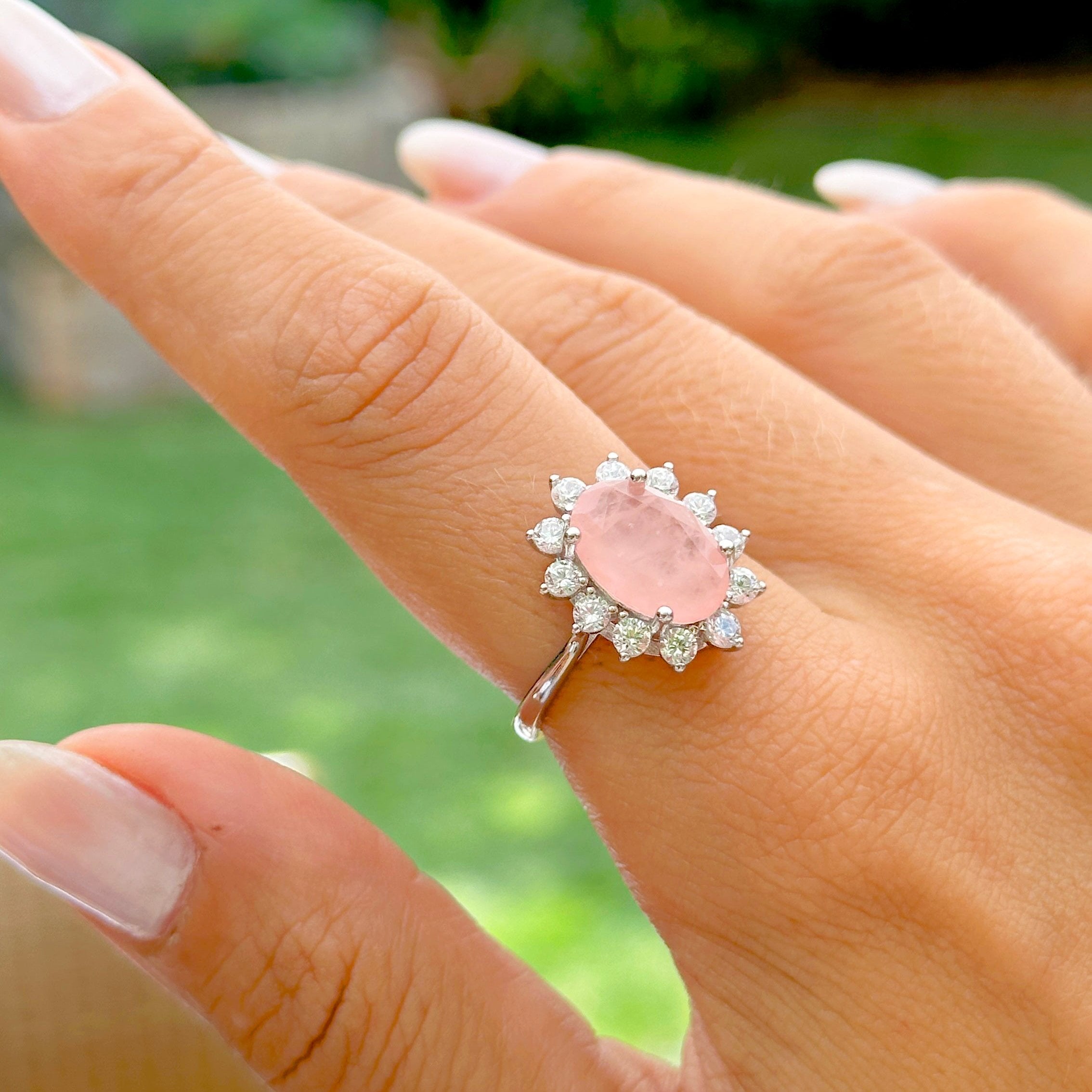 MORGANITE AND ZIRCONIA GEOVANA RING