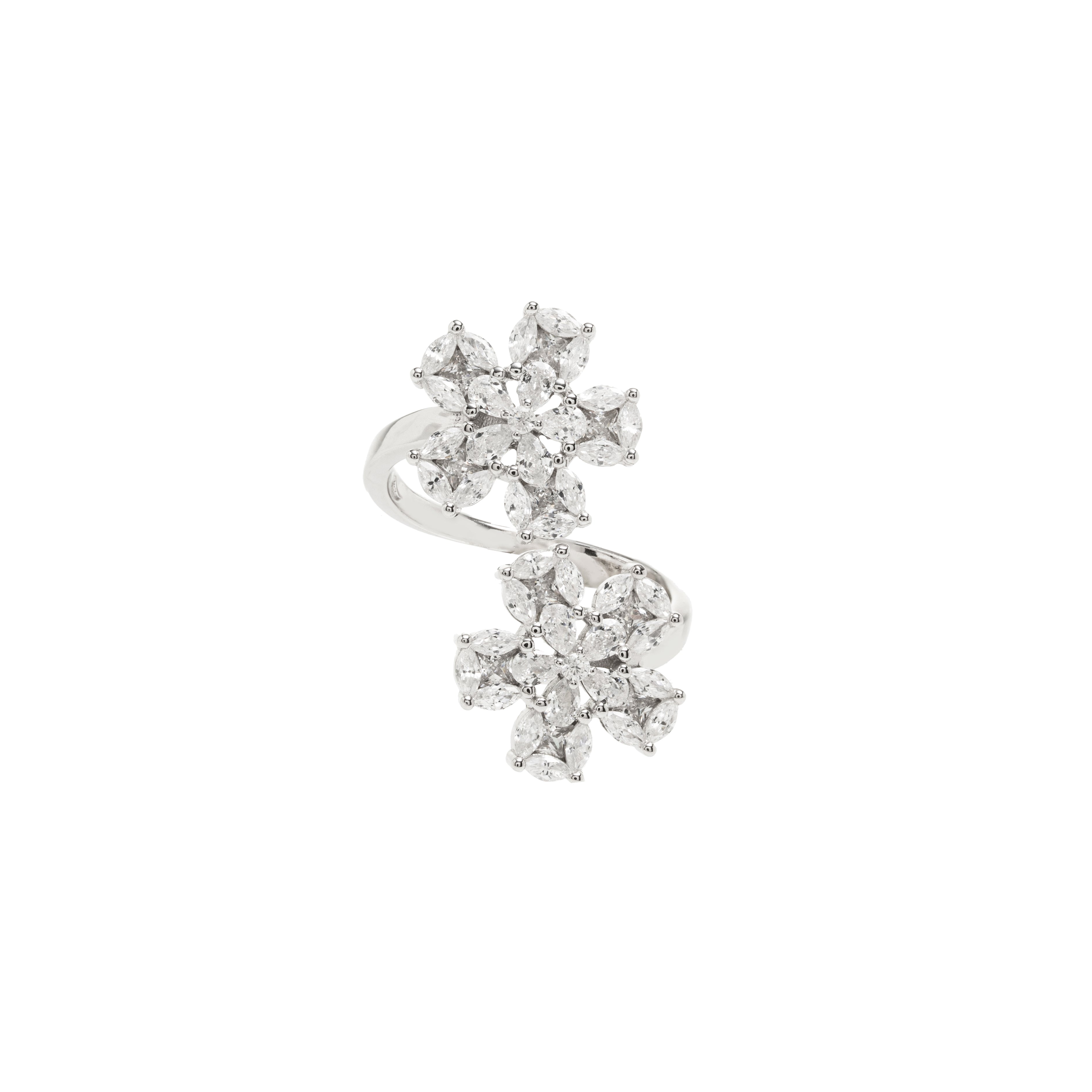 WHITE ZIRCONIA ROSE RING