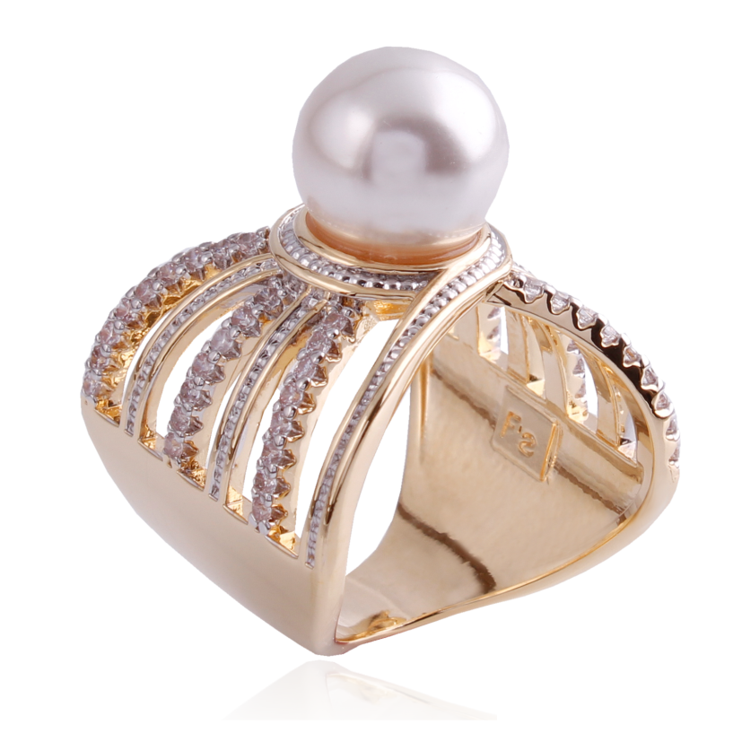 RING - GOLD PLATED - PEARL