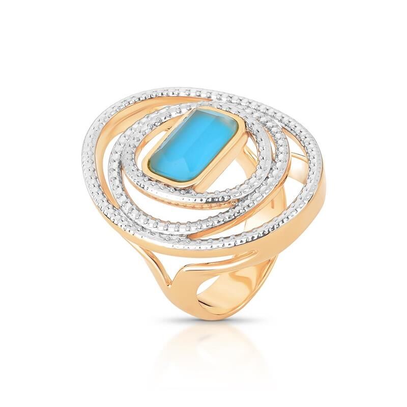 TURQUOISE BLUE QUARTZ HUDSON WHISPER RING | GOLD PLATED | NYFW | BRAINSTORM JEWELRY