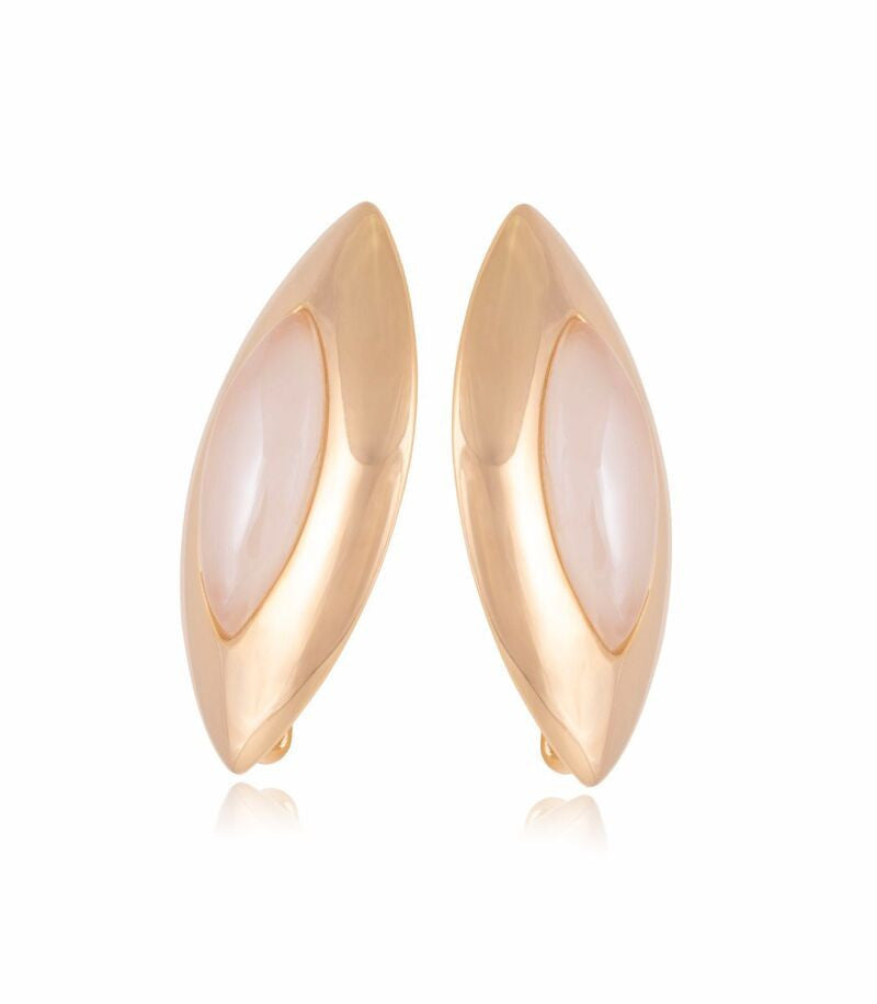 MILKY QUARTZ DROP EARRING - GOLD PLATED