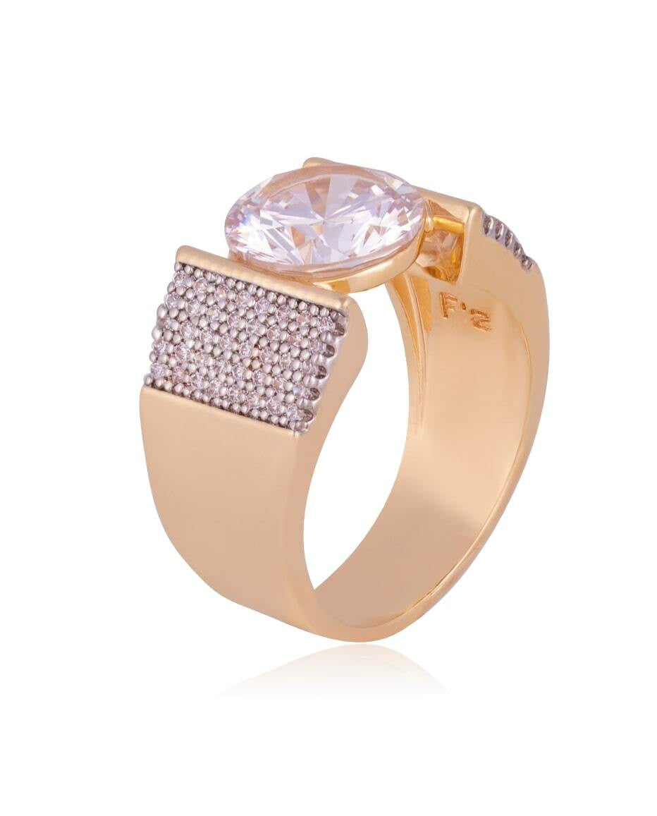 RING - GOLD PLATED - CRYSTAL STONE