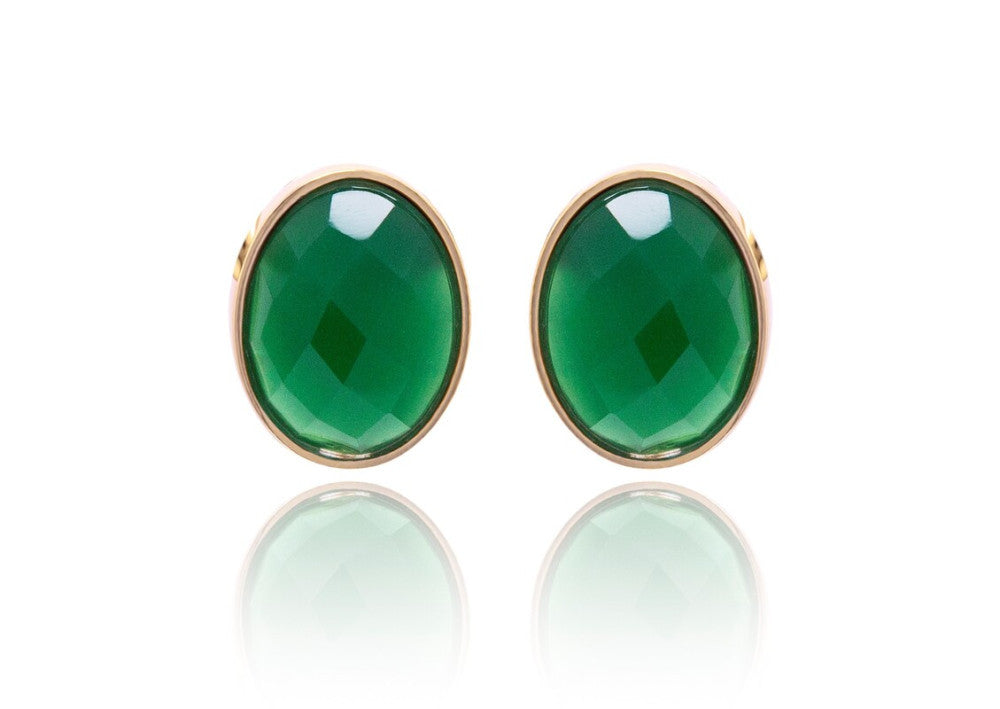 RIVERSIDE REFLECTION EARRING - GREEN AGATE