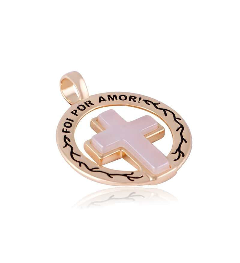 PENDANT - GOLD PLATED - AG. WHITE PER