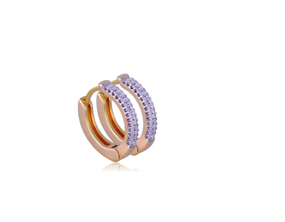 ZIRCONIA HOOP - EARRING - GOLD PLATED