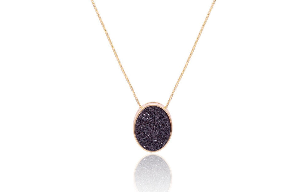 SOHO SOPHISTICATE NECKLACE - BLACK DRUSE