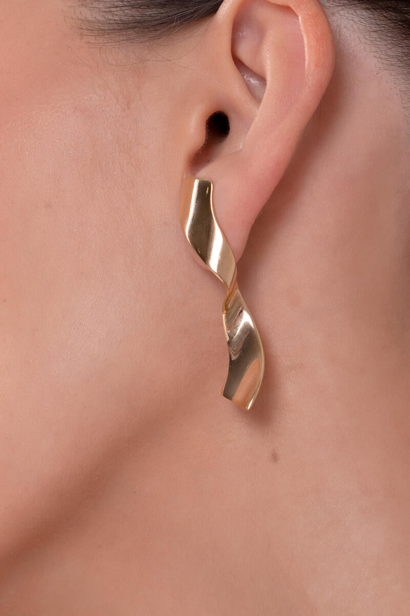 TWISTED DROP EARRINGS - 18K GOLD-PLATED