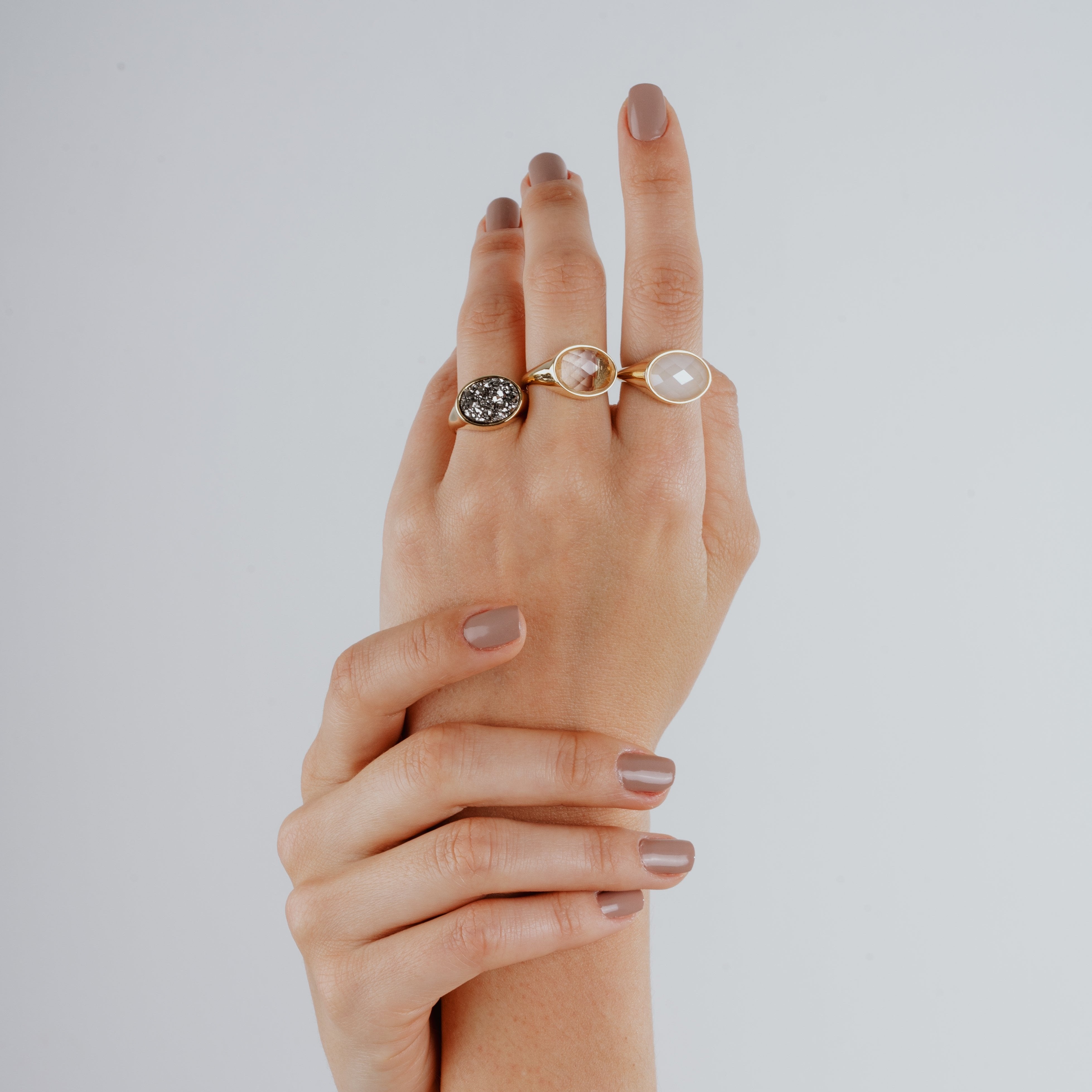 SNOW QUEEN RING - PEARLIZED ARAGONITE