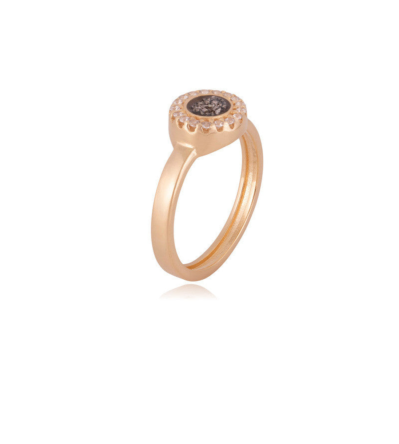 RING - GOLD PLATED - PLATINUM DRUSE