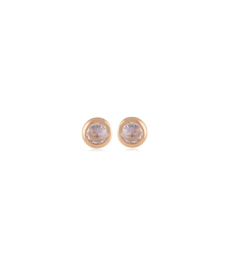 INVERTED ZIRCONIA - LIGHT POINT DESIGN EARRING - GOLD PLATED