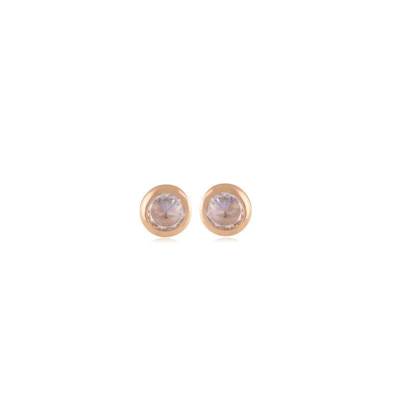 INVERTED ZIRCONIA - LIGHT POINT DESIGN EARRING - GOLD PLATED