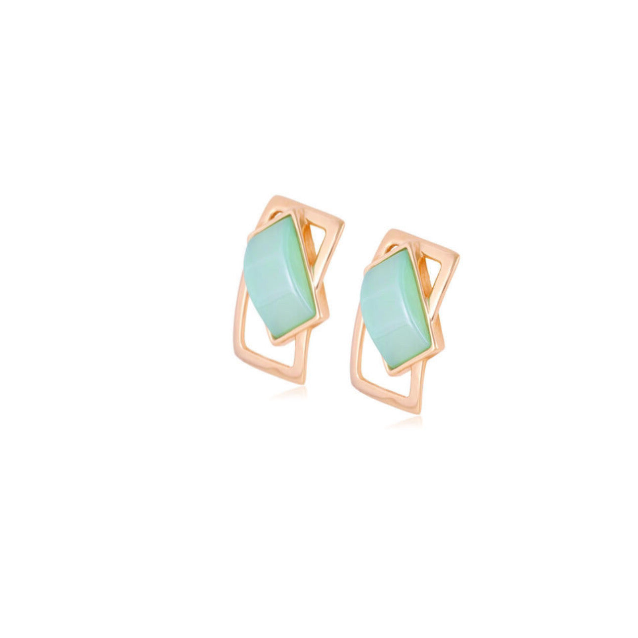 SKY BLUE AGATE - EARRING - GOLD PLATED