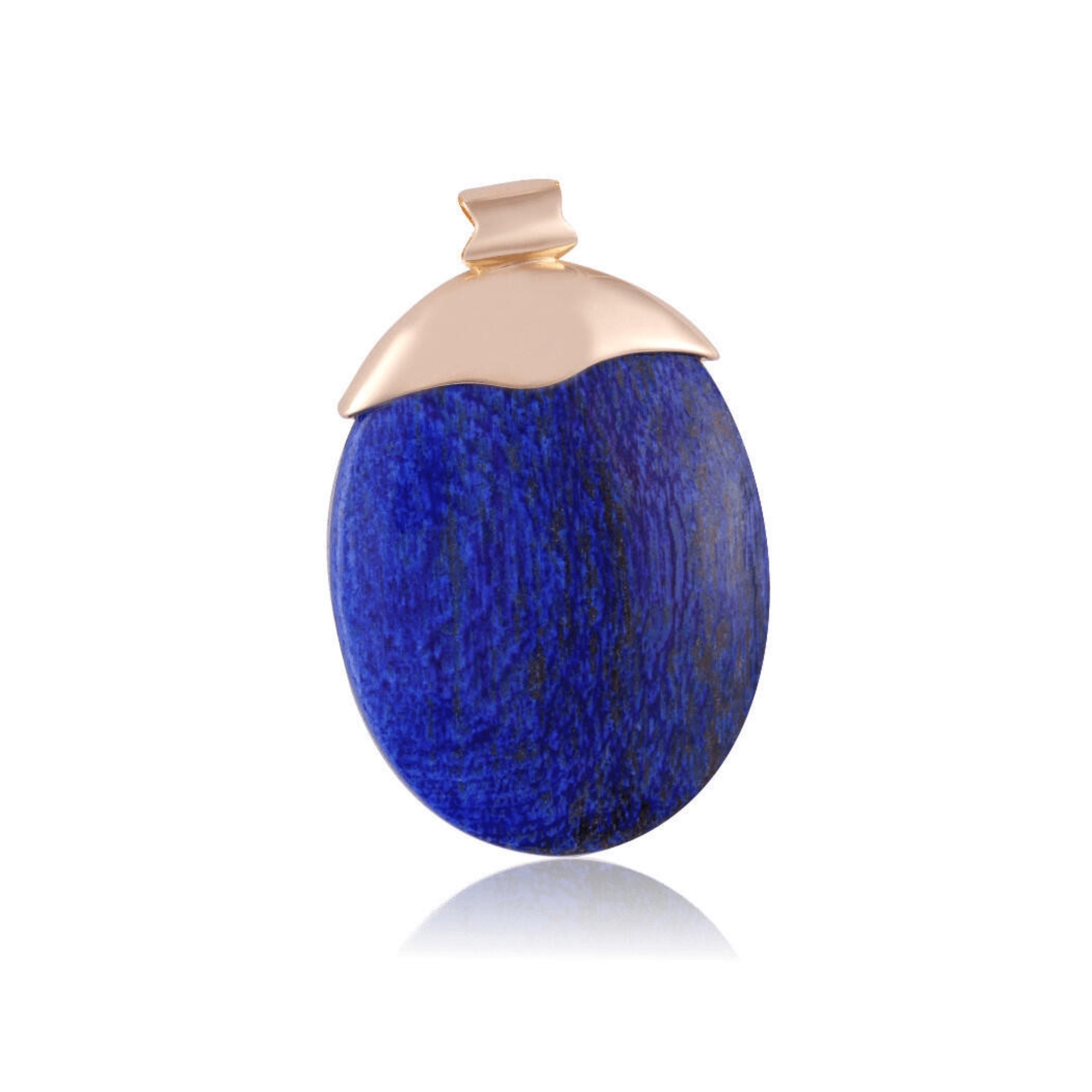 BLUE JASPER STONE BIC PENDANT - GOLD PLATED