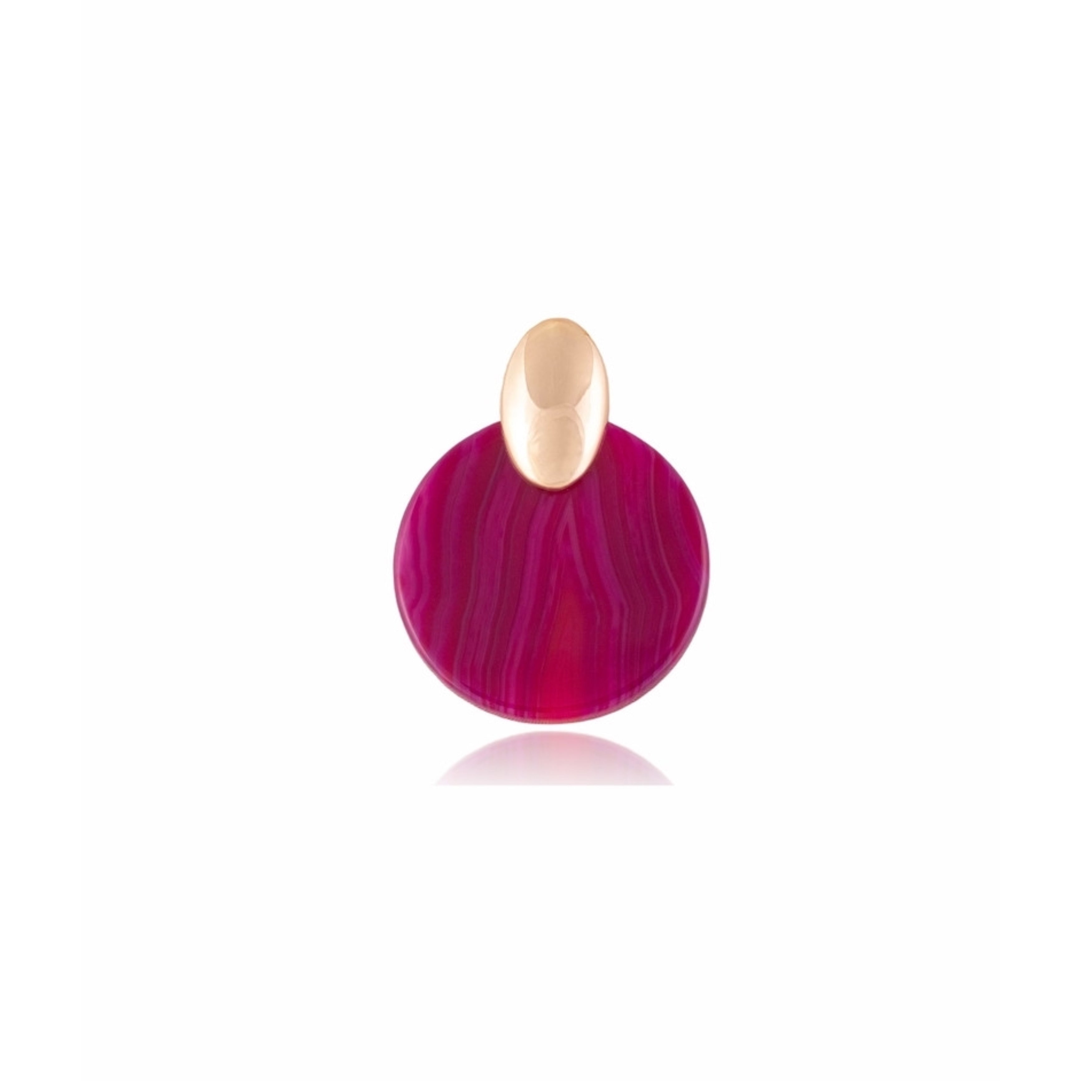 PENDANT - GOLD PLATED - PINK STRIPED AGATE