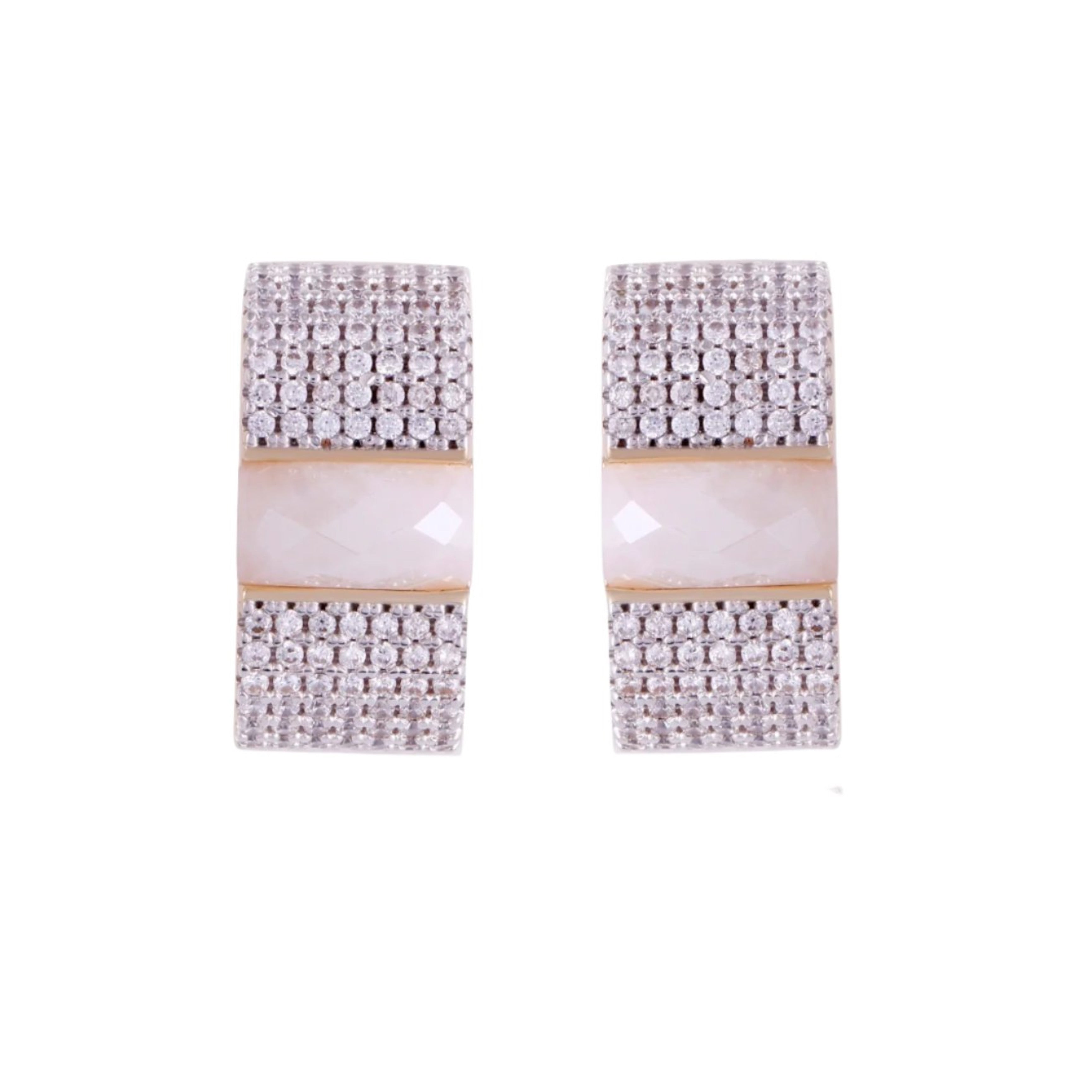 PEARLIZED DOLOMITE EARRING - GOLD PLATED