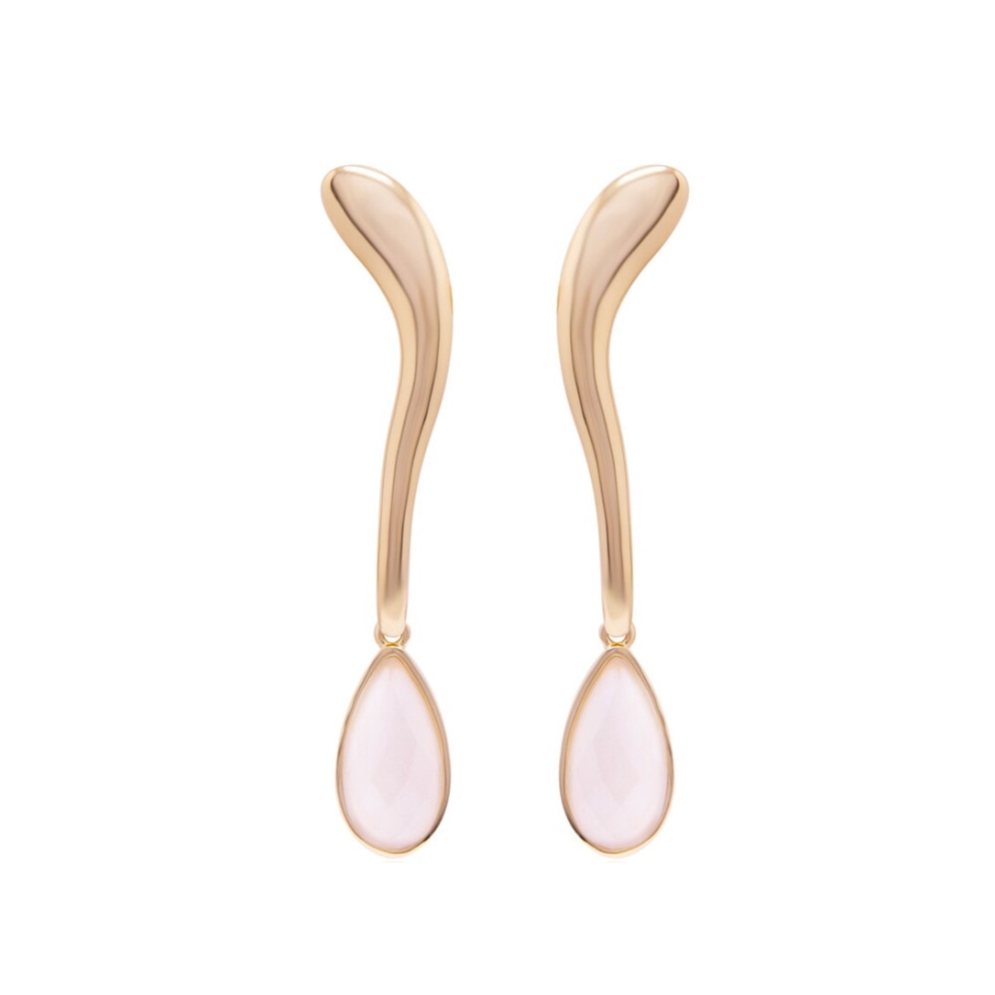 MILKY QUARTZ URBAN OASIS EARRING - GOLD PLATED | NYFW | BRAINSTORM JEWELRY