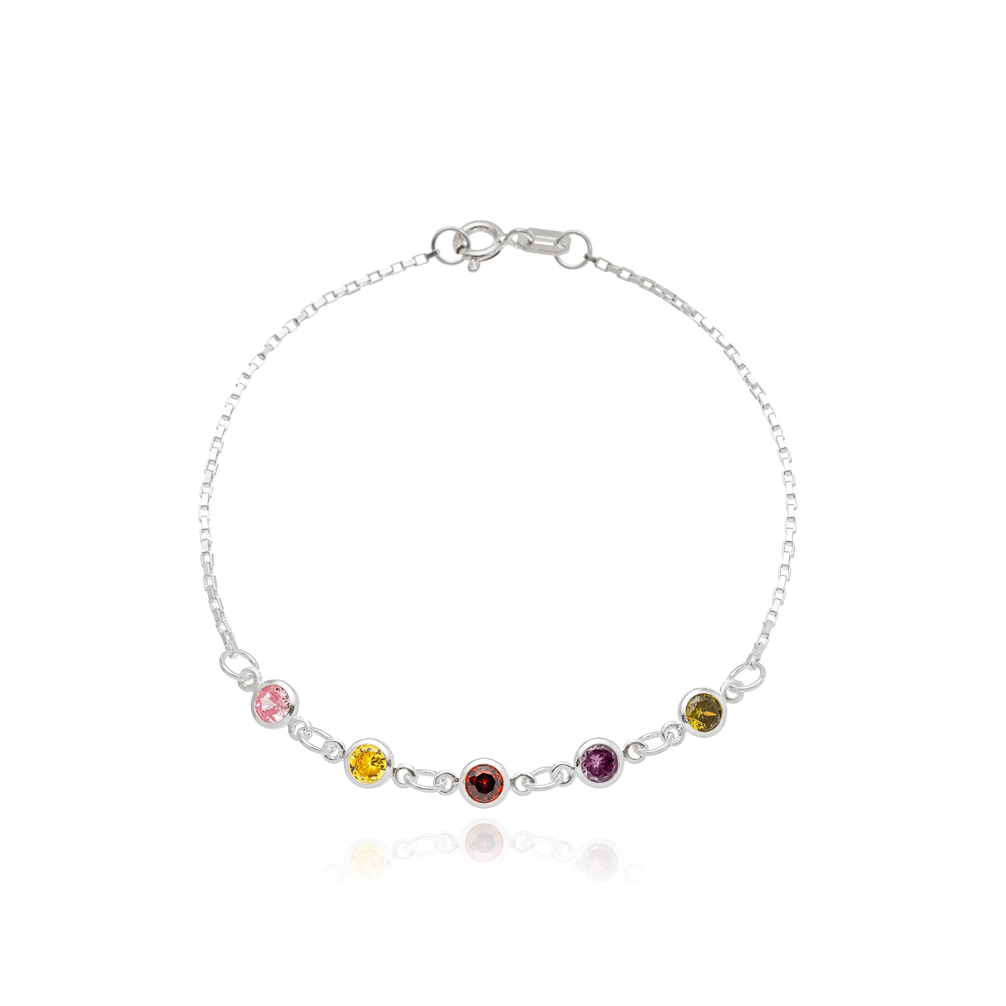 COLORFUL CIRCLE SHAPE BRACELET | SILVER | ETERNAL LOVE COLLECTION | BRAINSTORM JEWELRY