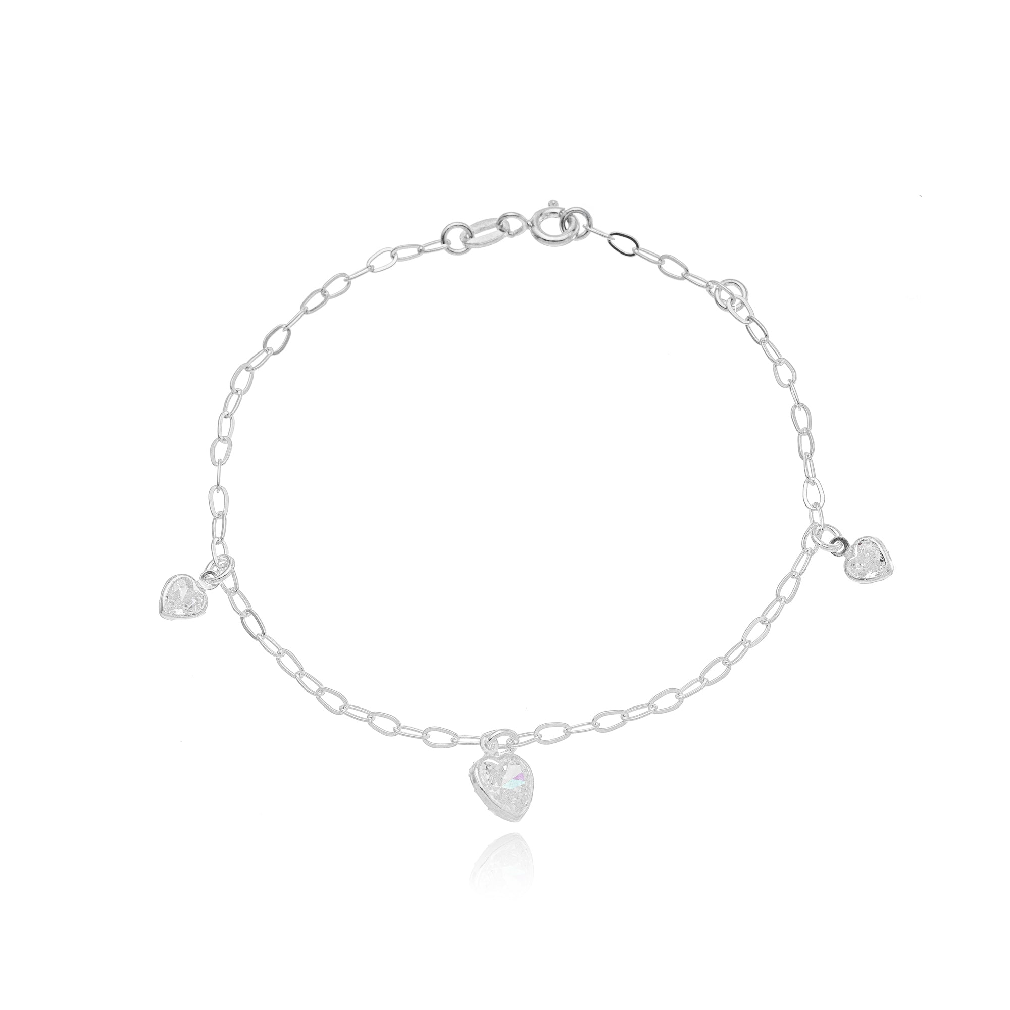 CLEAR HEARTY BRACELET | SILVER | ETERNAL LOVE COLLECTION | BRAINSTORM JEWELRY