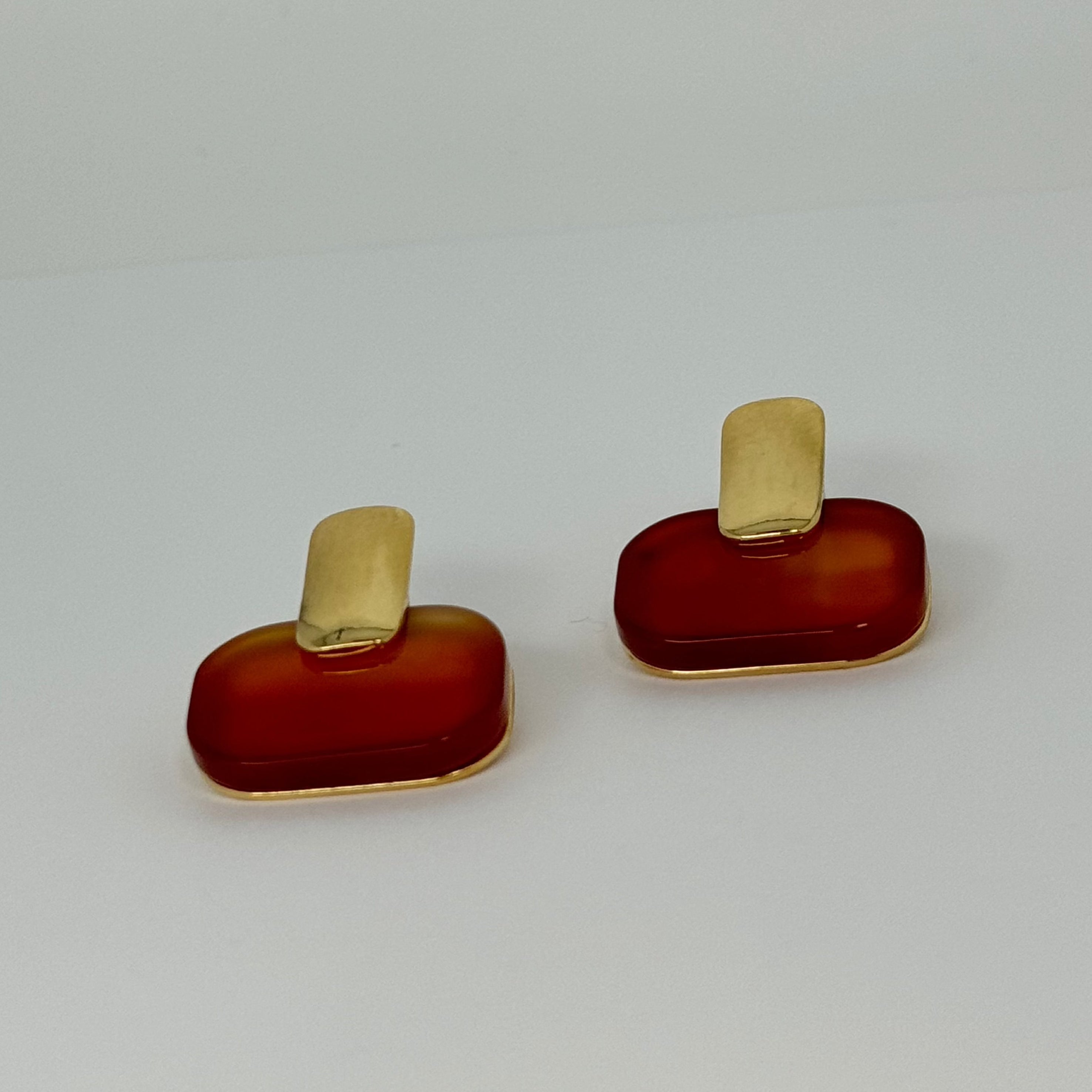 SCARLET STREETS EARRING- RED AGATE