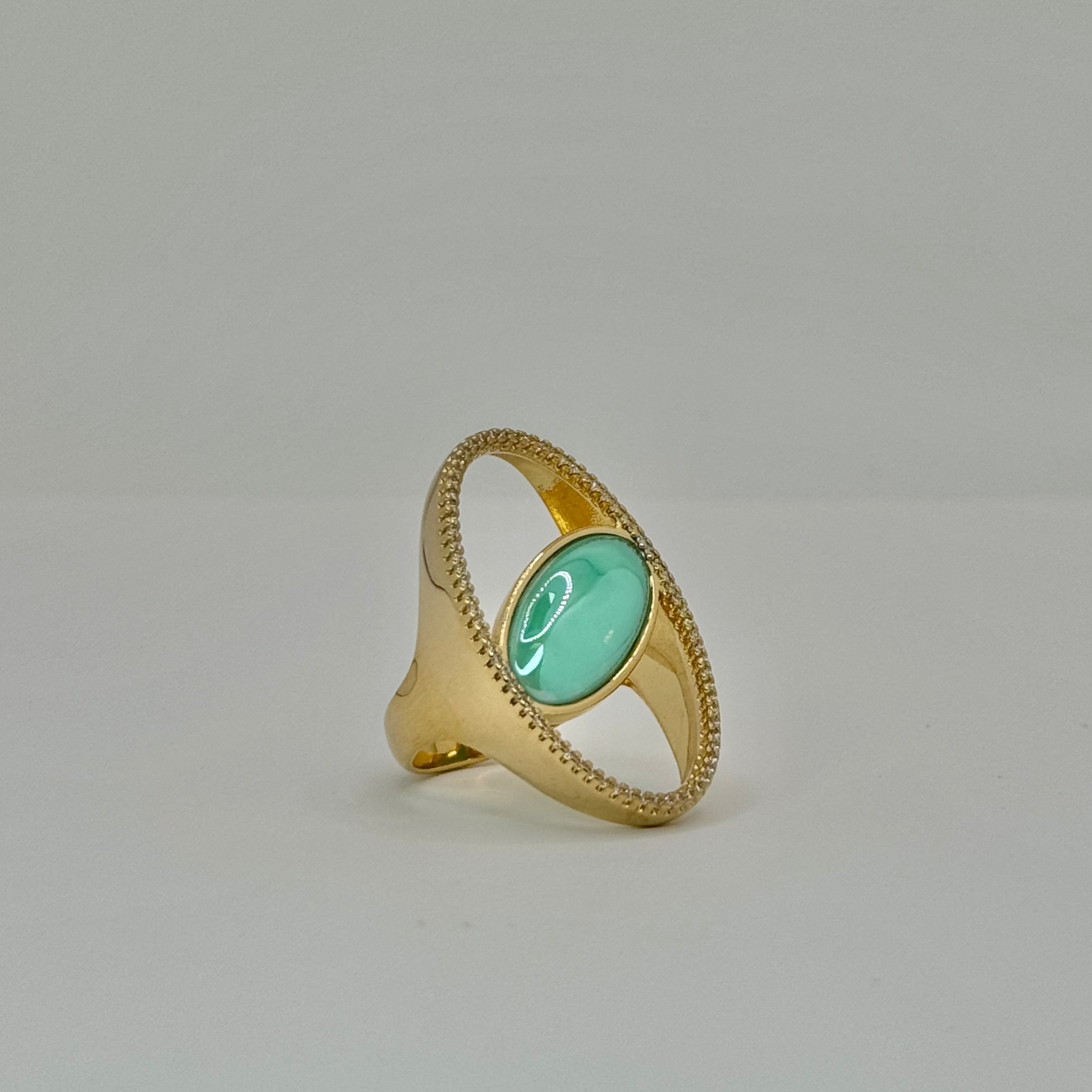 MADISON AVENUE RING - AQUAMARINE QUARTZ AND ZIRCONIA