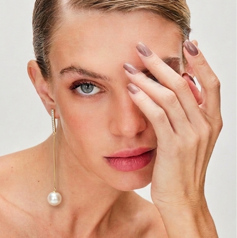 PEARL LUSTRA EARRING GOLD PLATED | OPULENCE | BRAINSTORM JEWELRY