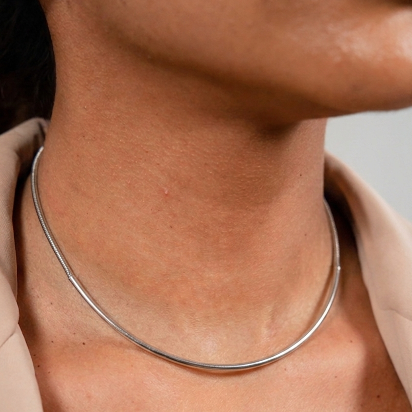 THIN CHOKER NECKLACE| WHITE RHODIUM | NEW RADIANT RANGE | BRAINSTORM JEWELRY