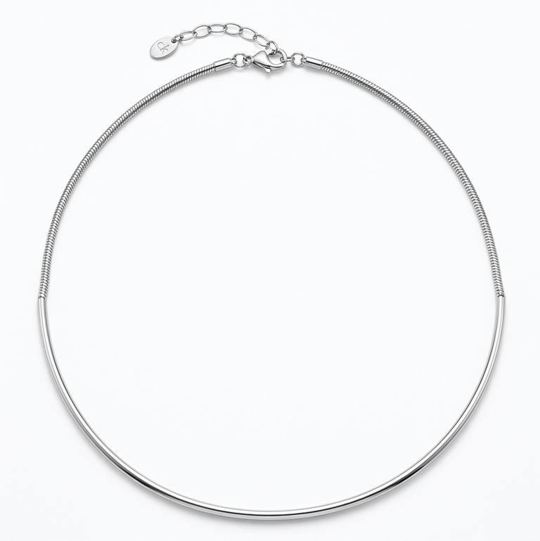 THIN CHOKER NECKLACE| WHITE RHODIUM | NEW RADIANT RANGE | BRAINSTORM JEWELRY