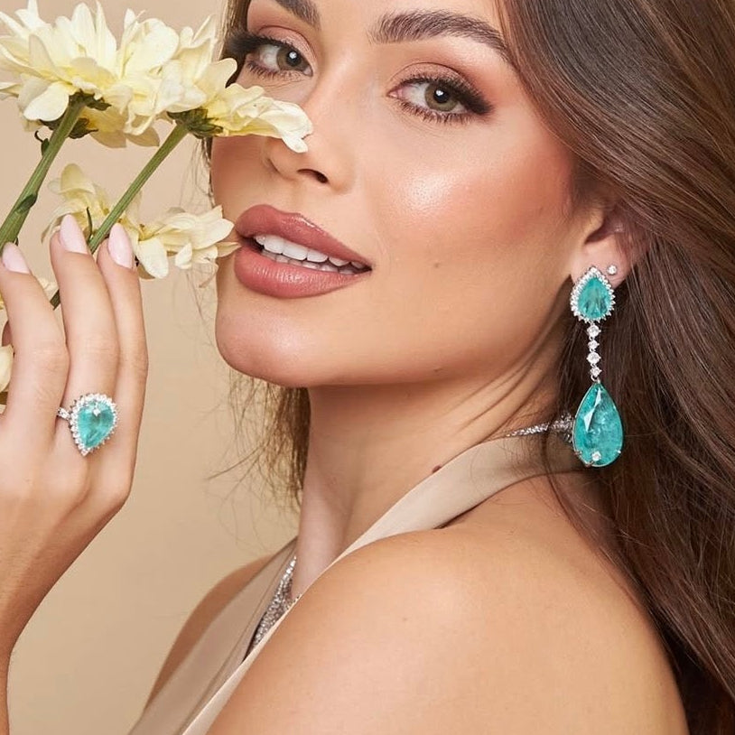 FUSION TOURMALINE DROP GABRIELA EARRING| SILVER | 925 QUEEN | BRAINSTORM JEWELRY